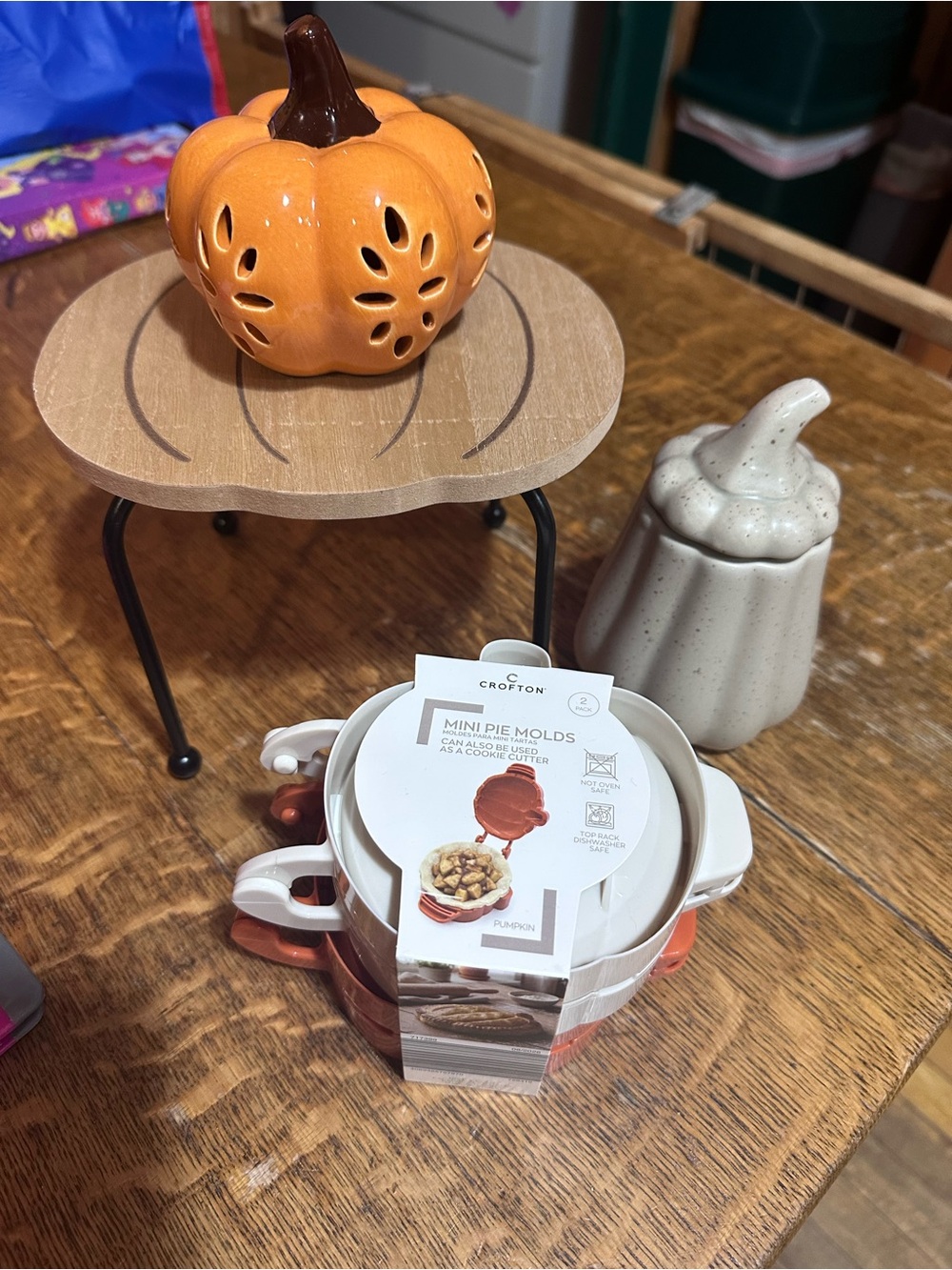 Croton Pumpkin Mini Pie Molds in Orange and White fall decorations